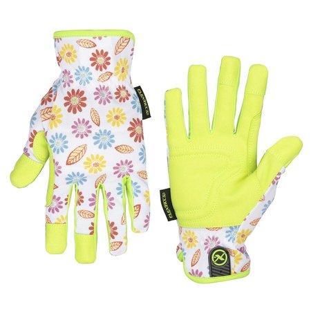 LEGACY Flexzilla? Garden Utility Gloves, Synthetic Leather, Floral/ZillaGreen?, For Women, S GH201S